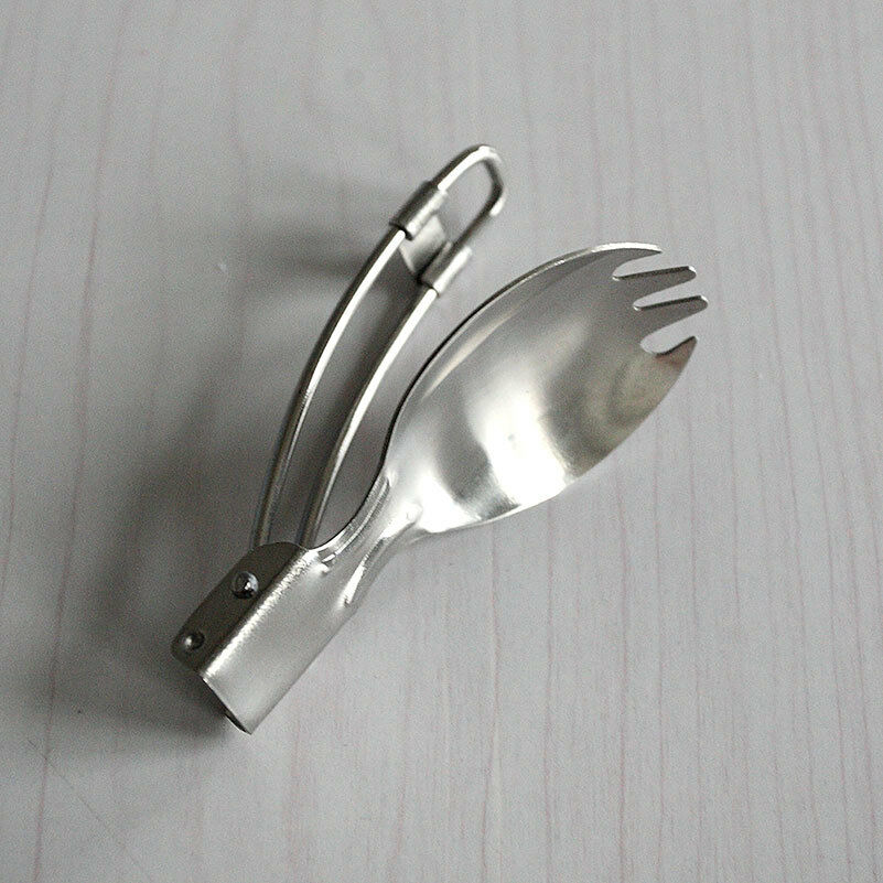 Outdoor Camping Portable Foldable Stainless Steel Spork Dinner Tablewar.l8