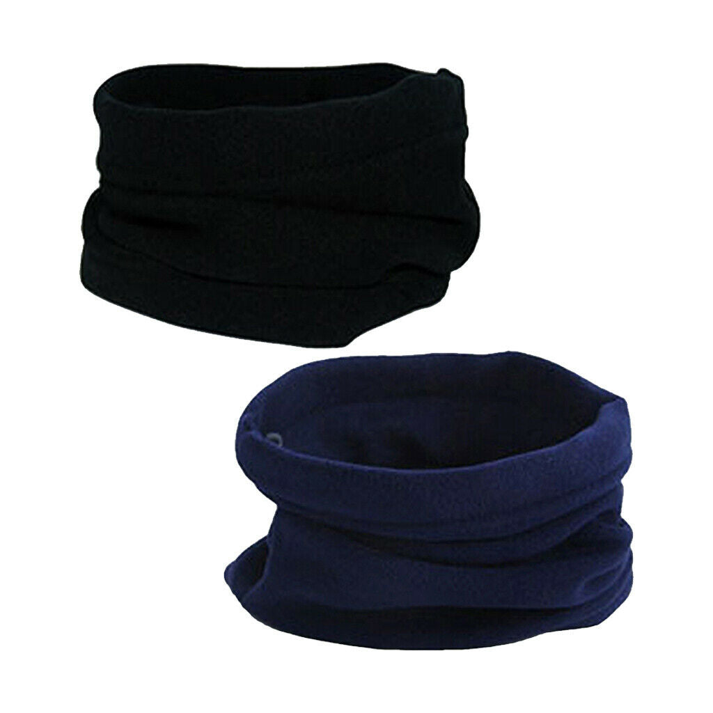 2 Pieces Neckwarmer Thermal Fleece Snood Scraf Motorbike Cycle Riding Mens