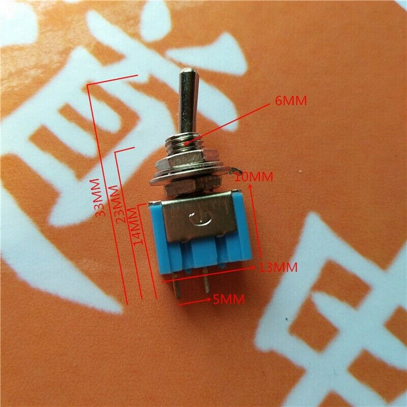 Mini 10x 2 Position MTS-101 2 Pin SPST ON-OFF 6A 125V AC Toggle Switches Kit Set