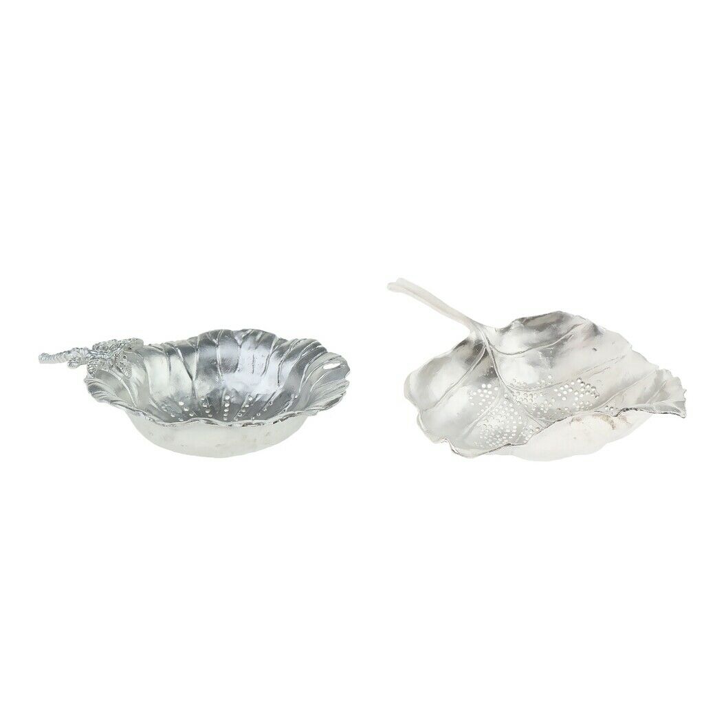 2pcs Pure Tin Tea Filter Strainer Leaf Shaped Kungfu Tea Set Accessory