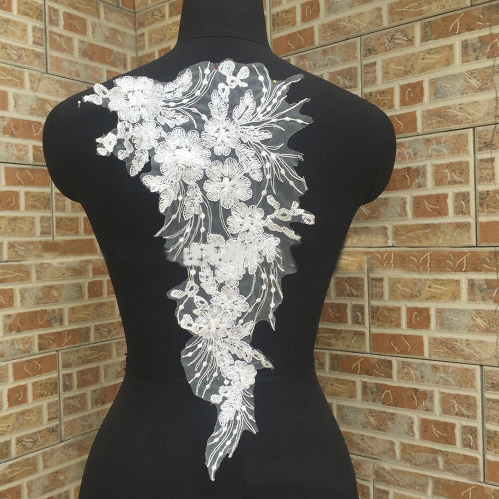Hot Unique Lace Applique Trim Embroidery Sewing Motif DIY Wedding Bridal Crafts