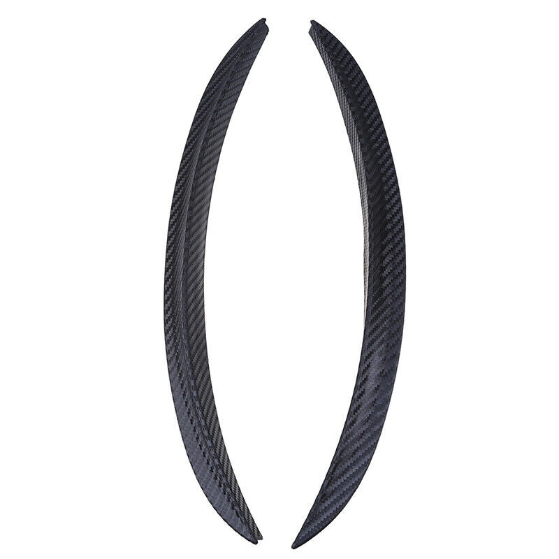 Pair Universal Car Body Fender Flares Wheel Trim Lips Carbon Fiber Texture Black
