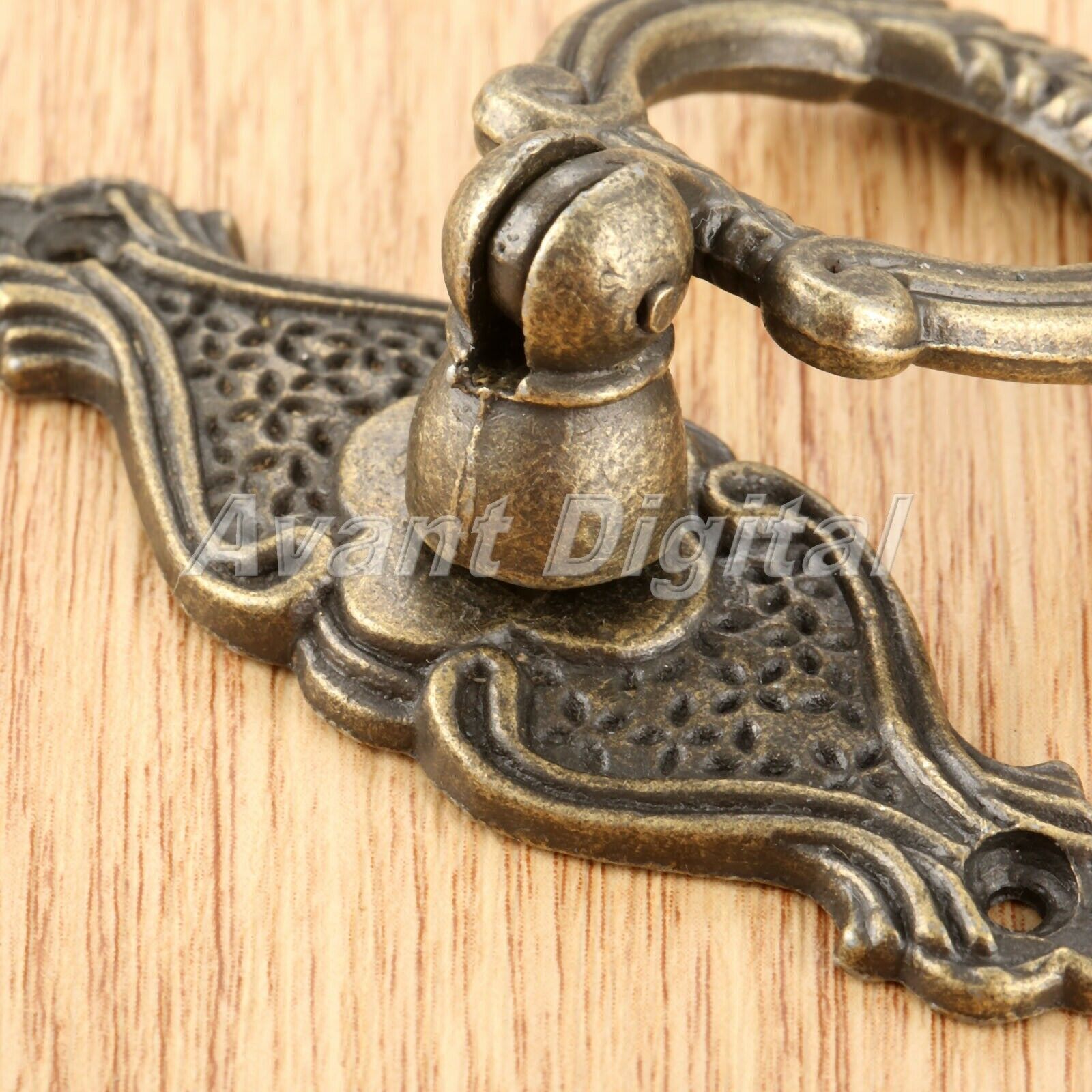 65*48mm Furniture Kitchen Cabinet Retro Pull Handle Jewelry Chest Ring Knob 1Pc