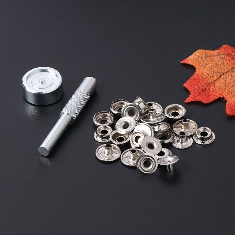 Metal Snap Fastener with 6 Fasteners Kit Press Studs Button Tool Set DIY Craft