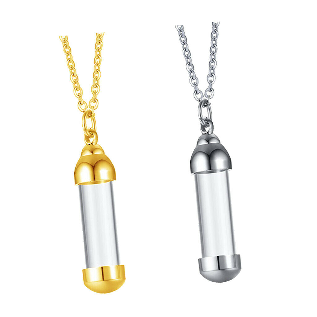 2 x 50cm Urn Pendant Necklace Keepsake Memorial Pendant for Ashes Hair