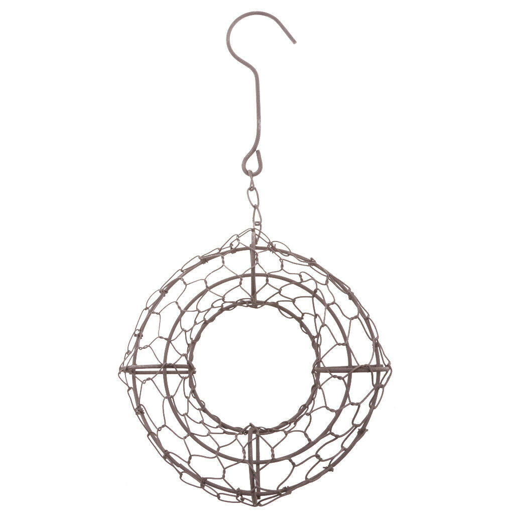 5pcs Rustic Iron Succulent Plants Wire Wreath Frame Flower Pot Hanging Wall Air