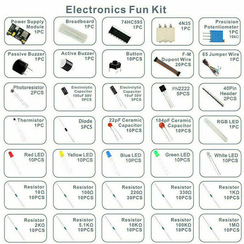 Electronics Component Basic Starter With 830 tie-points Breadboard Power SuY1
