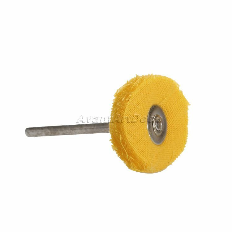 10Pcs Polishing Yellow Cloth Round Wheel 25mm Brushes for Power Rotary Craft