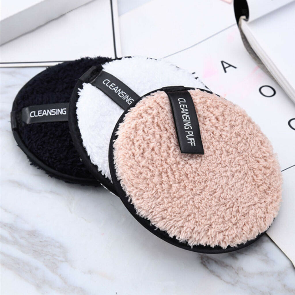 Reusable Round Microfiber Cloth Pads Sponge Makeup Remover Puff Towel Face