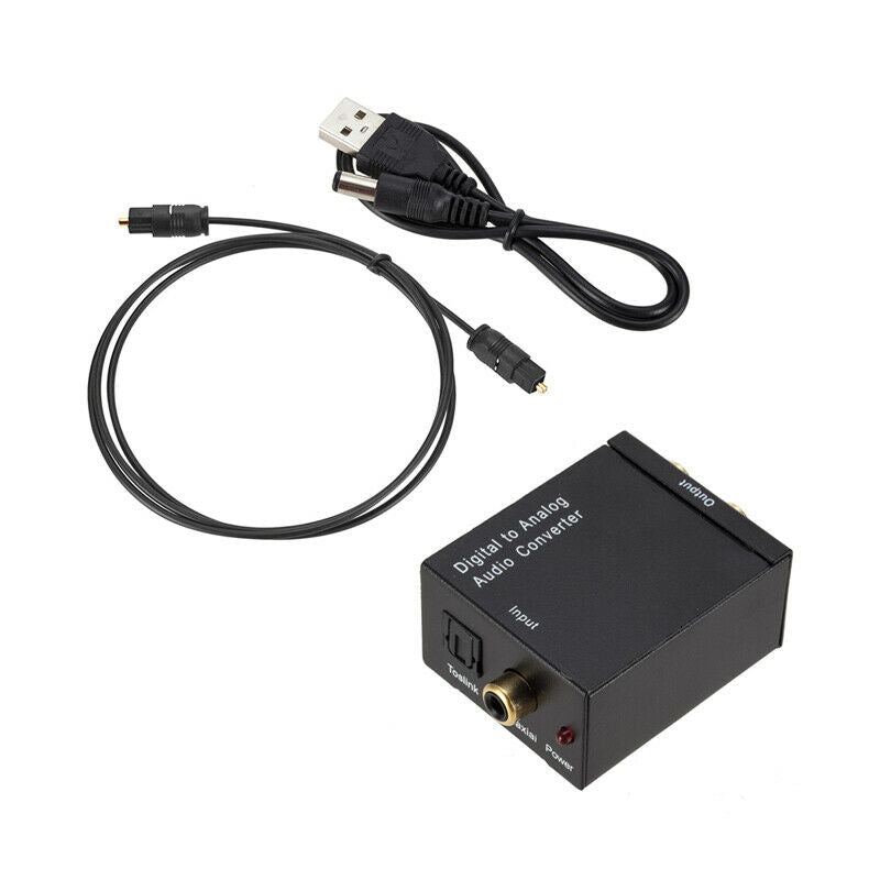 Digital Optical Coax Toslink Audio Signal to Analog SPDIF RCA Converter Adapter
