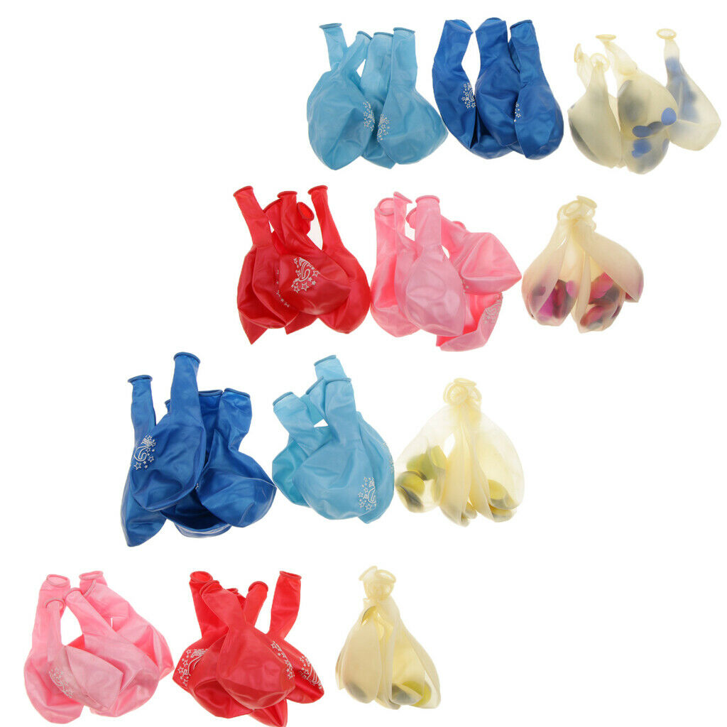 2 Sets Confetti Balloons 12 Inches 2nd Birthday +Numbers Crown Foil Balloons