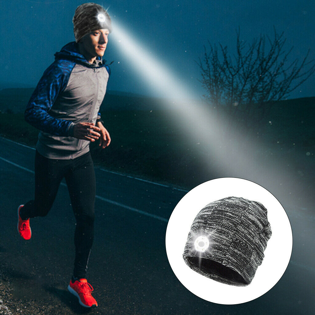 Warm Winter Autumn LED Head Headlamp Headlight Beanie Hat for Women Men Teen