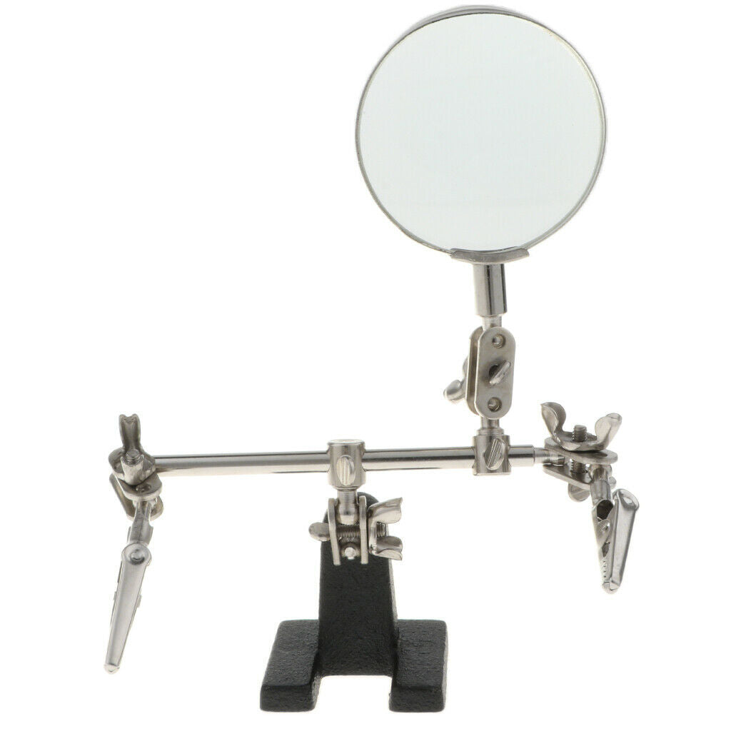 5X Magnifying Glasses Auxiliary Clip Magnifier Support For Soldering Jewelry