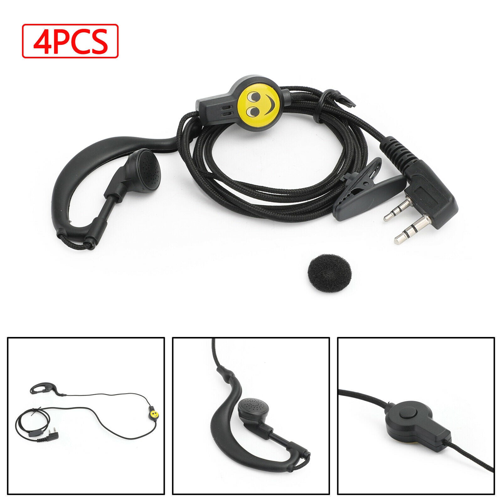 4x Smiley Face Earpiece Headset for TK-3207 2207 3207G 3107 2107 3107G A2