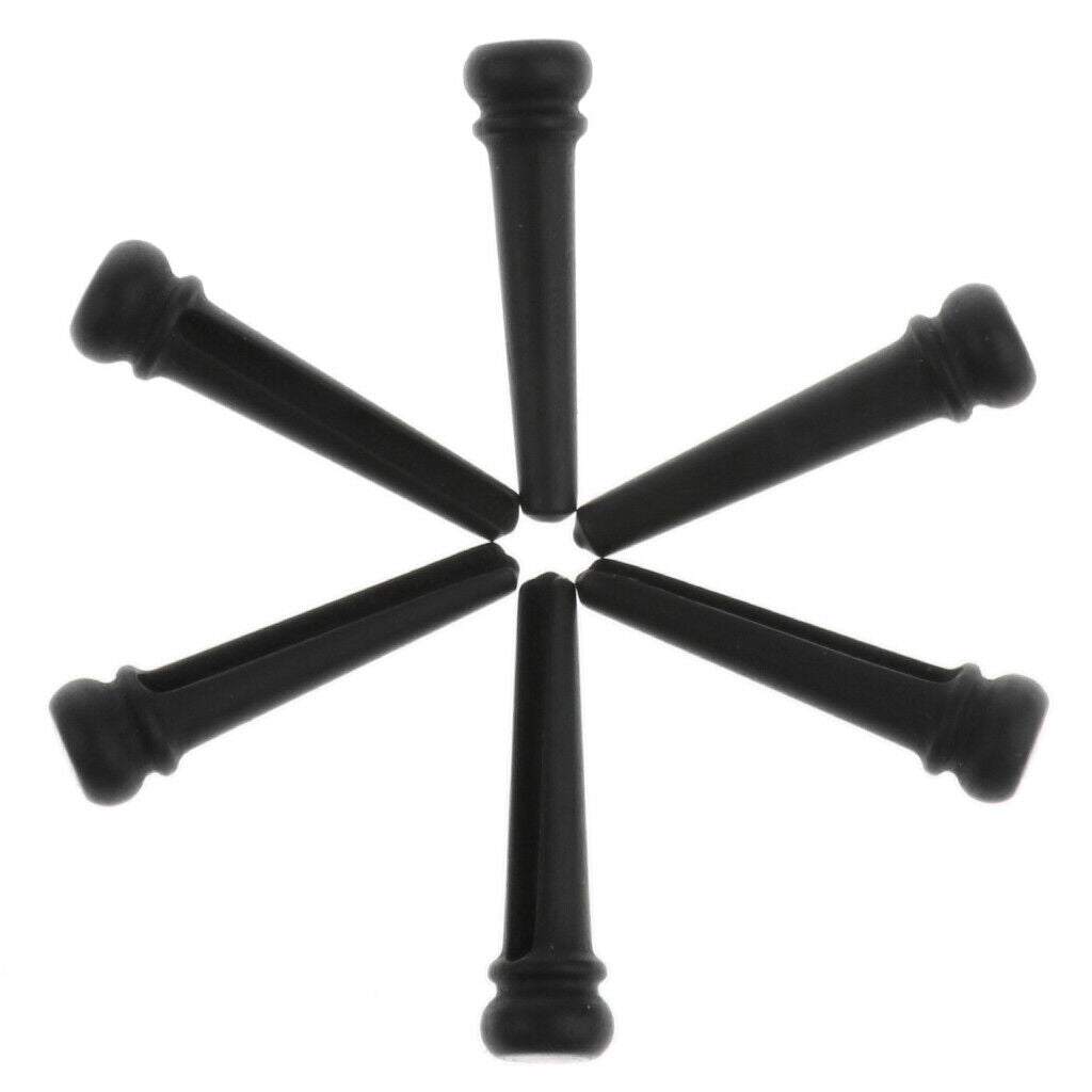 Ebony Bridge Pins Shell Dot Inlay + Bridge Slotted Saddles Nuts for Guitar
