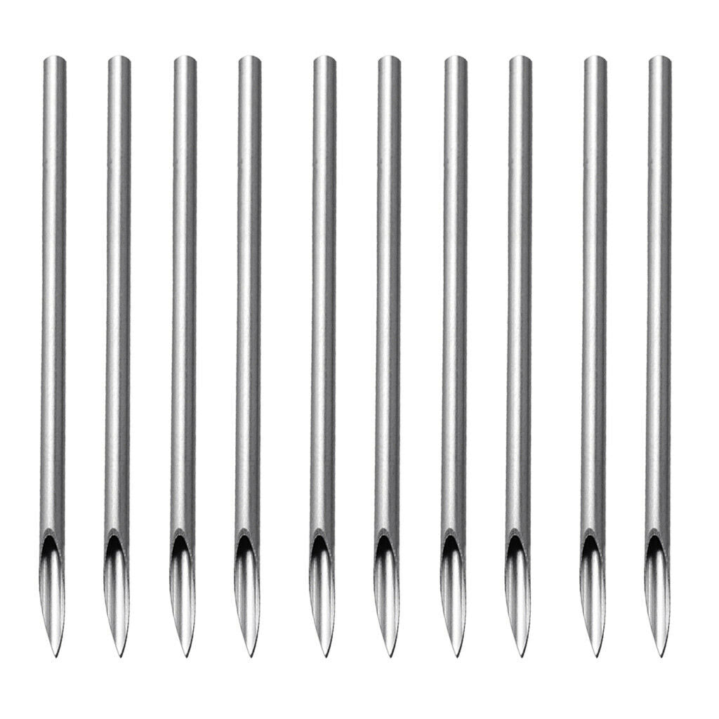 10pcs 14G Stainless Steel Piercing Body Needle For Lip Ear Navel Tattoo Skin