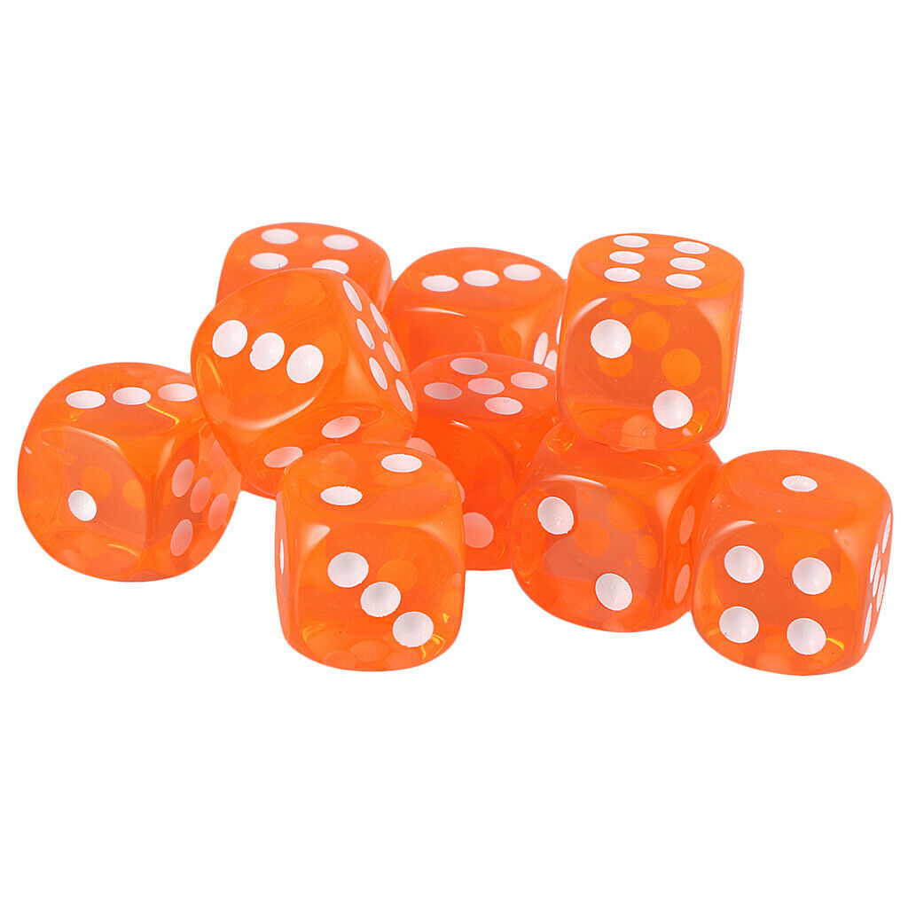 Six Side Dice D6 for Roleplaying Game Tabletop RPG Math Teaching Orange