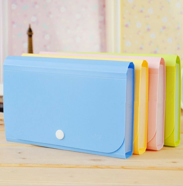 File Bag Pouch Bills Receipts Folder Card Holder Organizer Fastener SKUK Tt