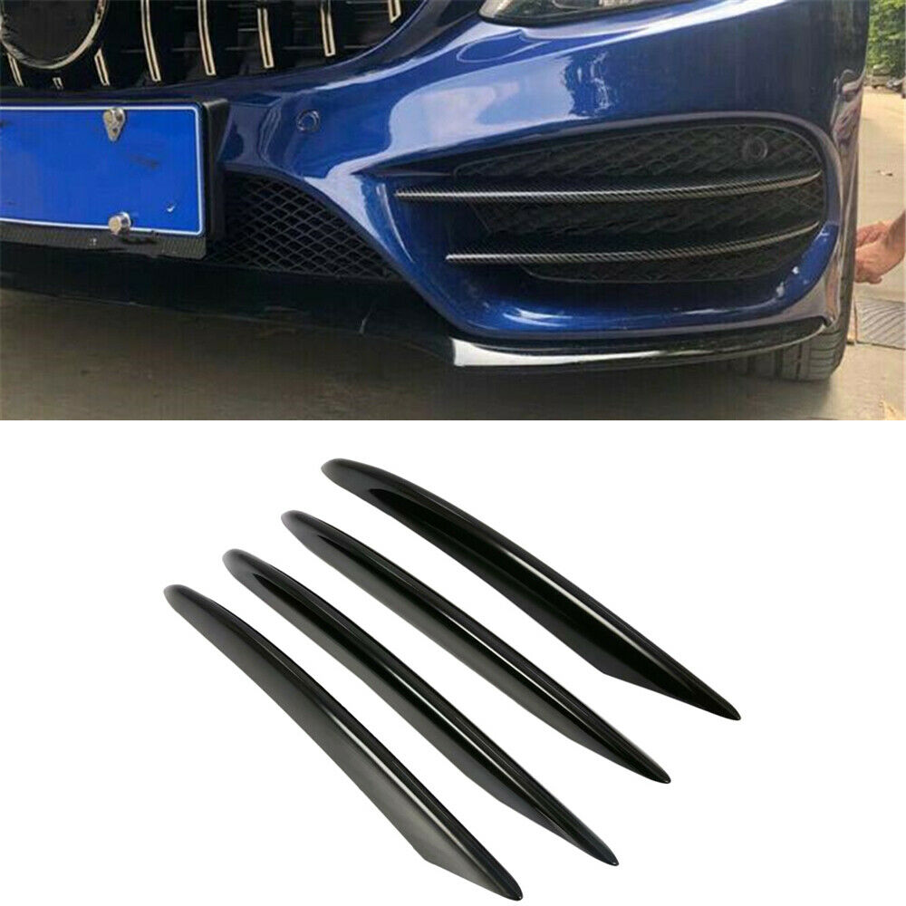 Black Front Fog Light Decorative Cover Trim For Mercedes-Benz C Class 2015-2018