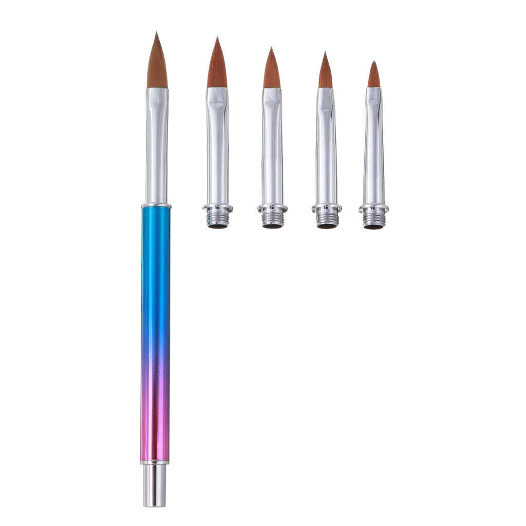 Nail Art Liner Brush,5Pcs Replacement Heads,Nail Art Tips UV Gel Painting
