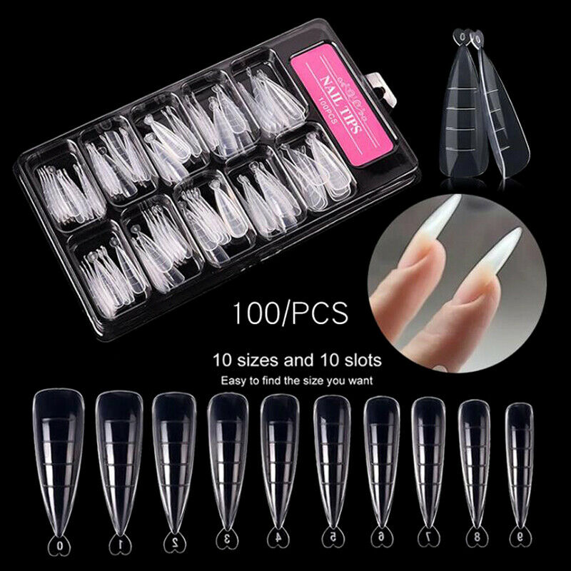 100Pcs Nail Forms Full Cover Gel Mold Tips Nail Extension Nails Accessories DDF