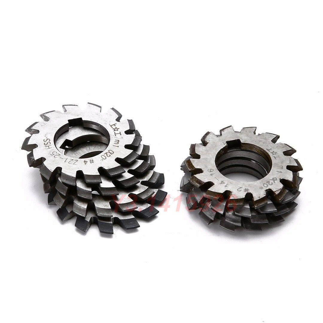8Pcs/Set HSS M1 Diam.22mm PA 20Â°Degree #1 #2 #3 #4 #5#6#7#8 Involute Gear Cutter