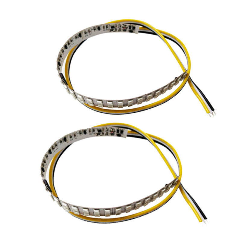 2PCS 18cm 64LED Car Rearview Mirror Turn Signal Light Indicator Blue& Amber Lamp
