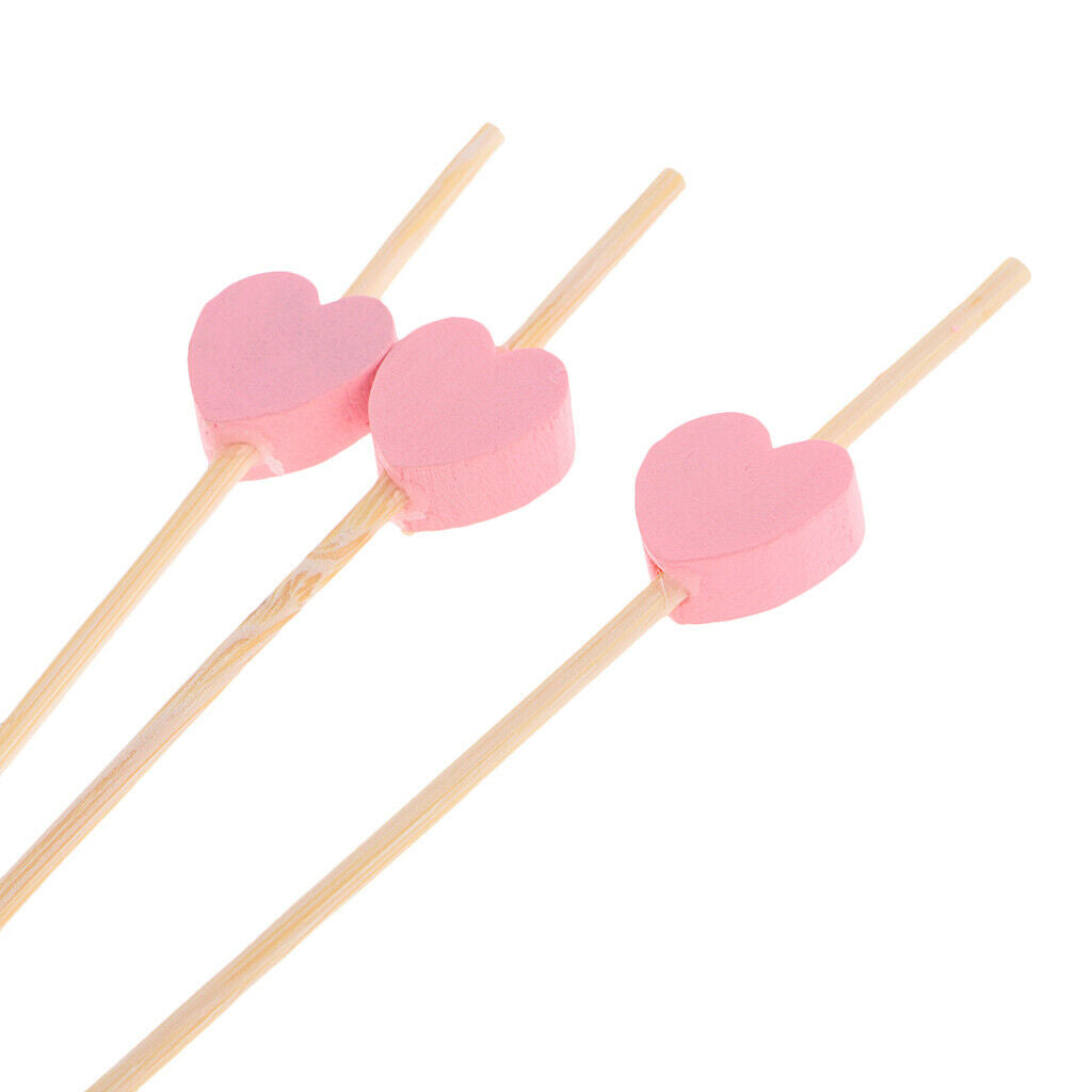 Lot Bead Heart Cocktail Sticks Sandwich Fruit Toothpick Picks Party Supplies