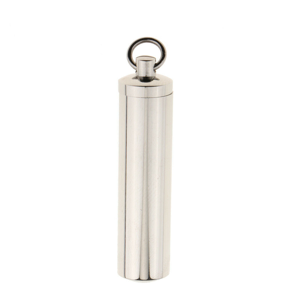2X Stainless Steel Capsule Pendant Urn Ash Memorial Keepsake DIY Pendant  Small