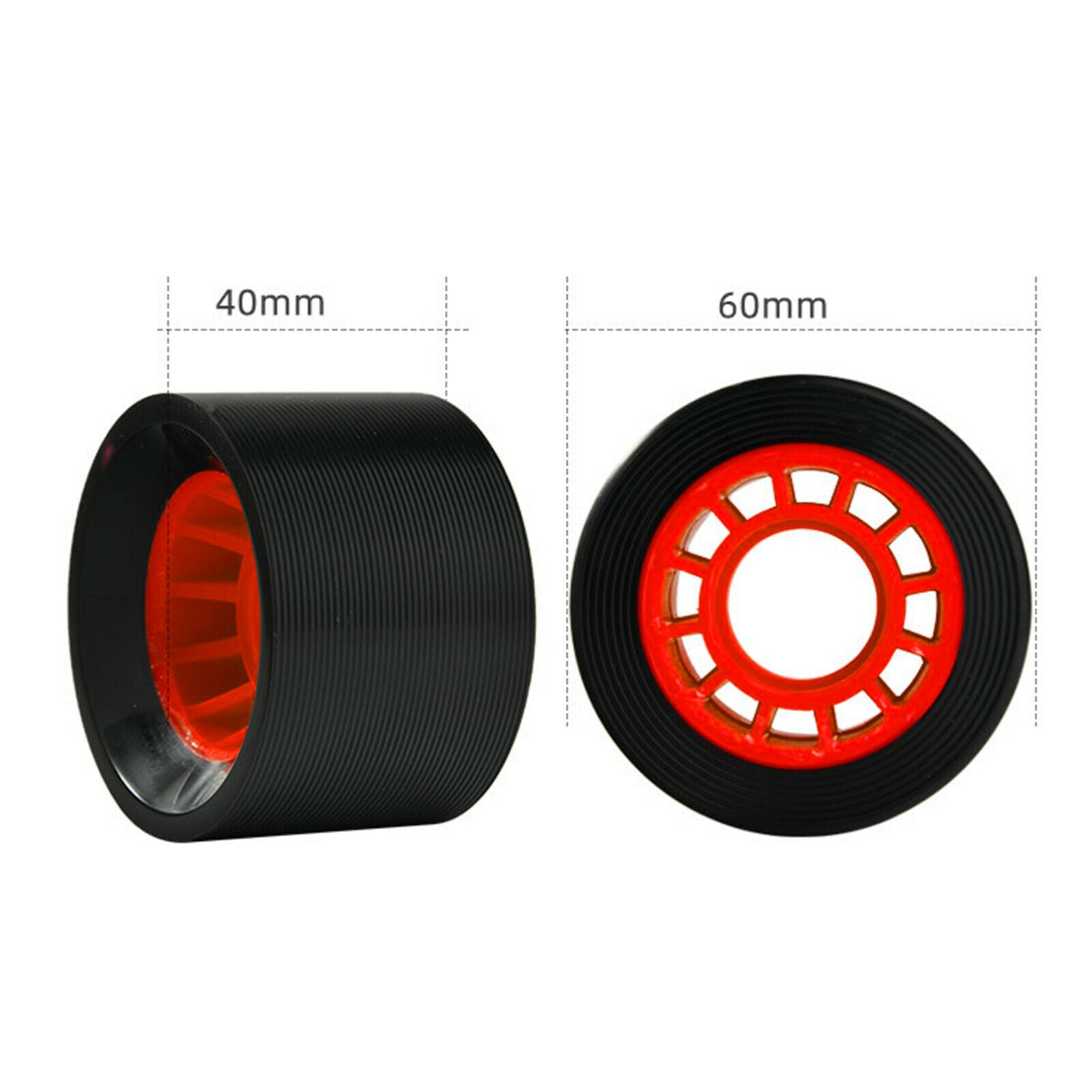 4x PU Skateboard Wheels Double Row Skates Cruiser Roller Wheel Accessories
