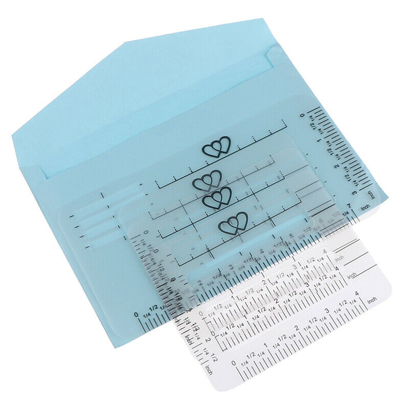 4Pcs Craft Addressing Guide Notebook Letter Envelope Stencil Set Templates Ru SJ