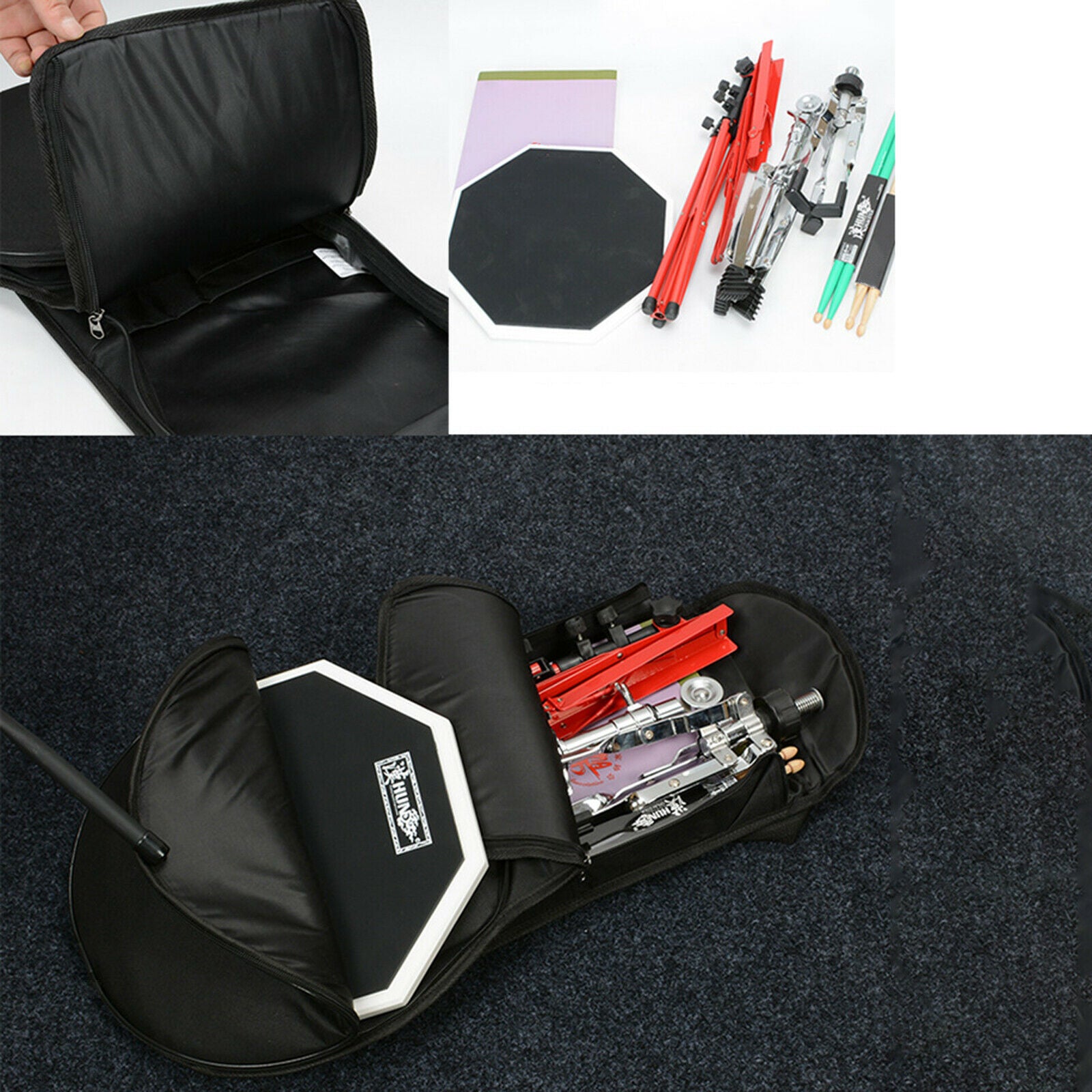 Portable Oxford Cloth Dumb Drum Bags Drum Pouch Storage Bag Shoulder Bag