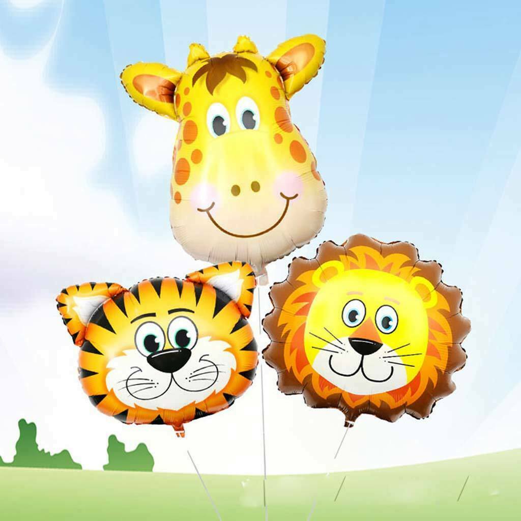 Blesiya   6pcs   Zoo   Animal   Head   Foil   Balloons   Baby   Shower   Kids