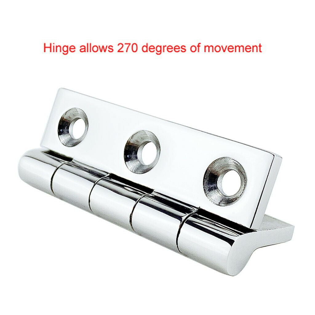 1 Set Stainless Steel Marine Boat Deck Hinges Door Hinges 50x75 for Cabinet