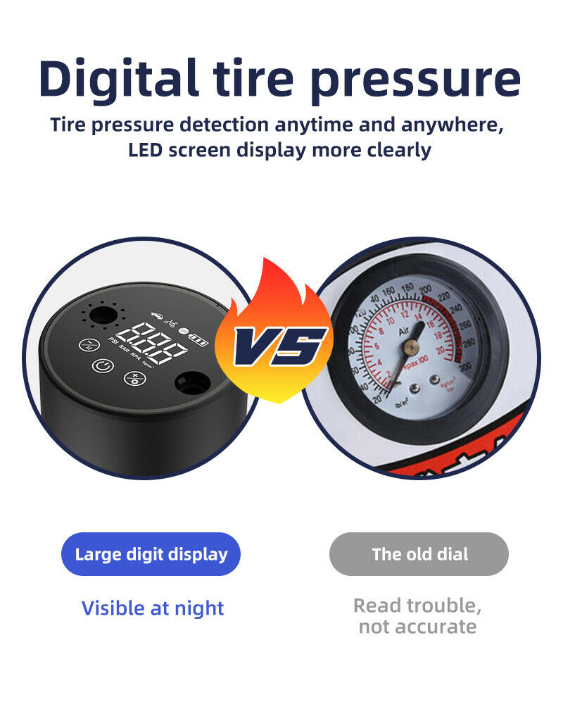 Portable Air Compressor Tire Inflator with Smart LCD Display  for Cars Ball Bike