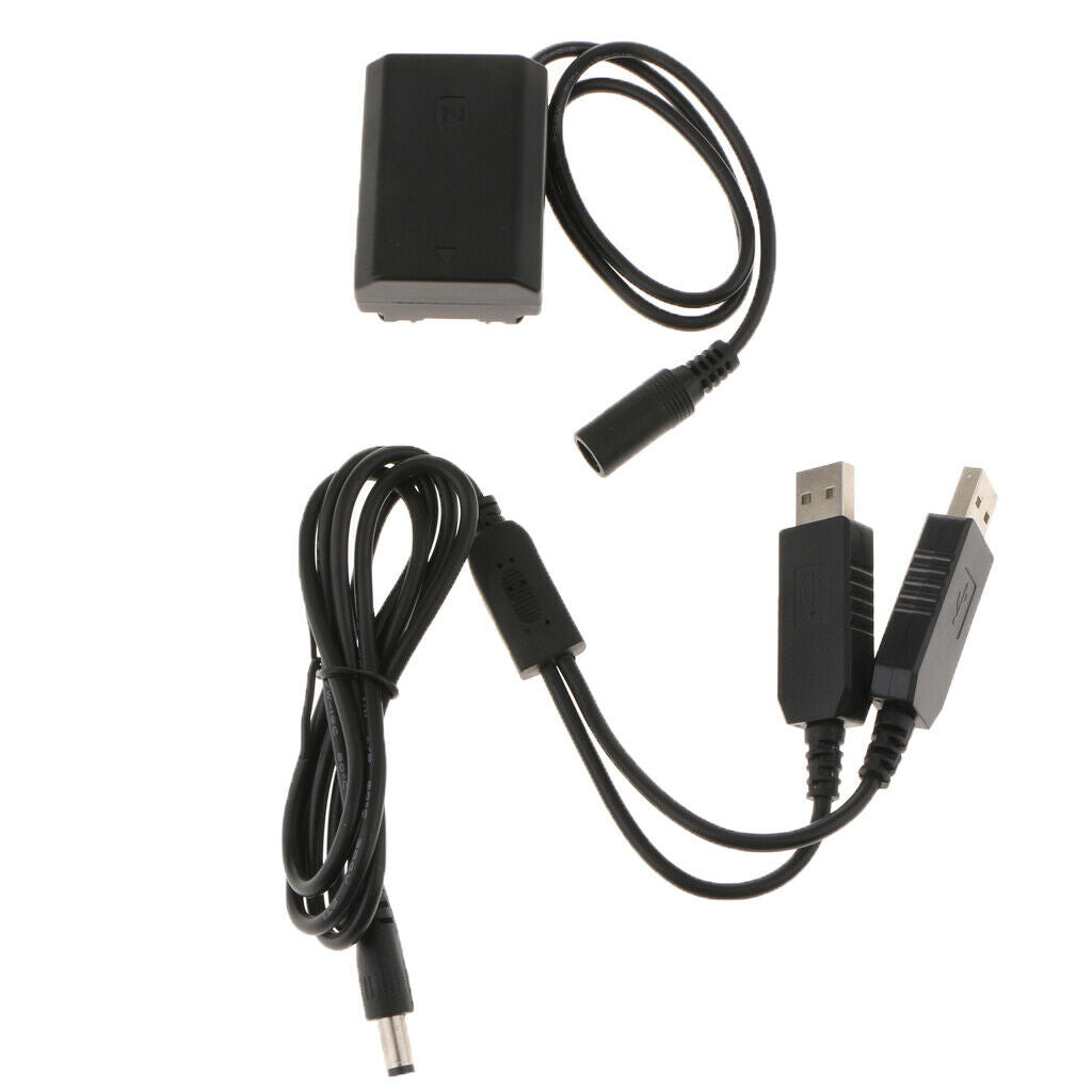 FZ100 Dummy Battery Pack+Dual USB Cable for Sony ILCE-9 A7RIII a7r3 A9 7RM