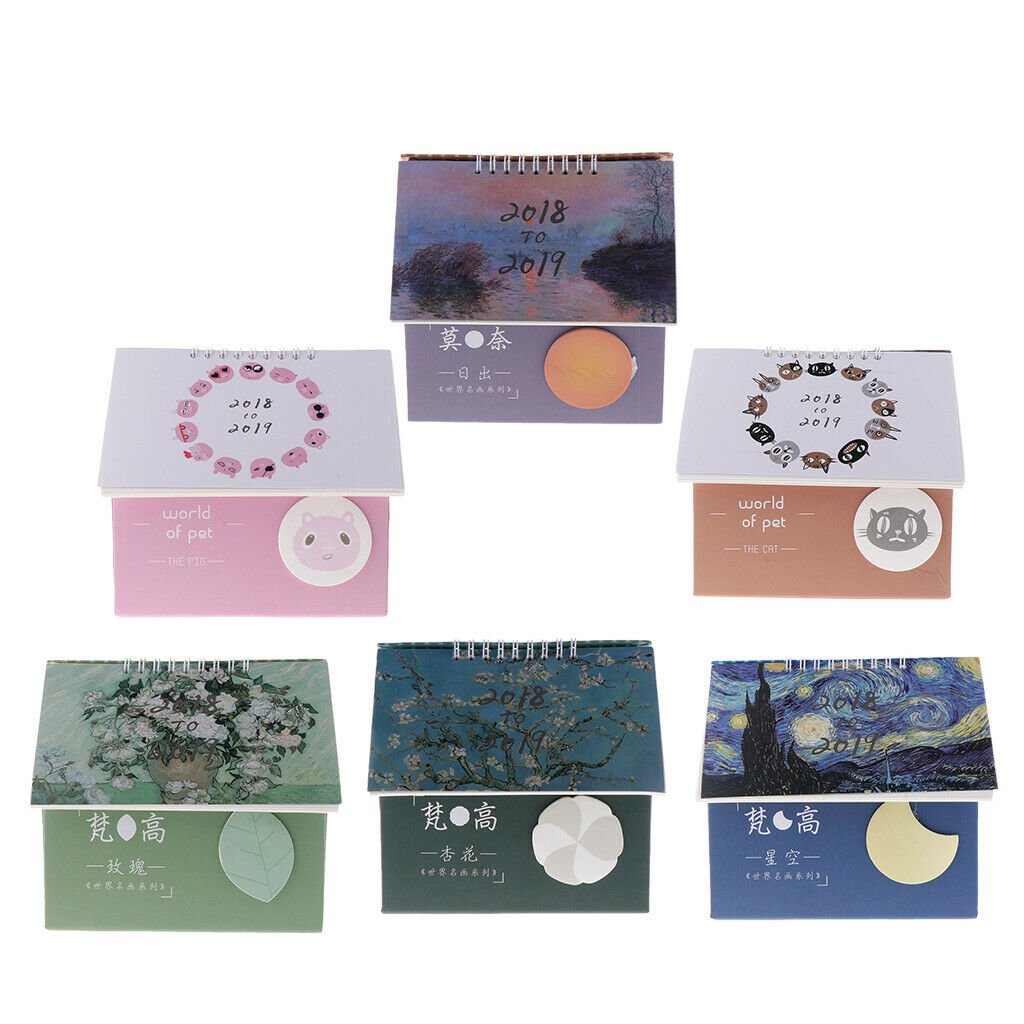 Desk Storage Box Organizer Stationery Box & Desktop Calendar Apricot Flower