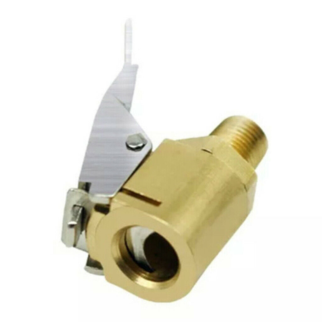 1x Brass Straight Lock On Tire Chuck Open Air Inflator Fit for 8V1 Thread Tires