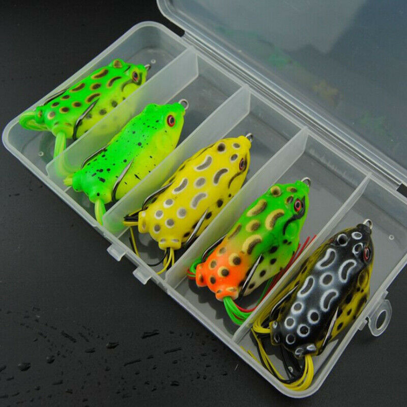 2Pcs/lot Soft Toad Frogs Bass Fishing Lure Hollow Body Top Water Fishing .l8