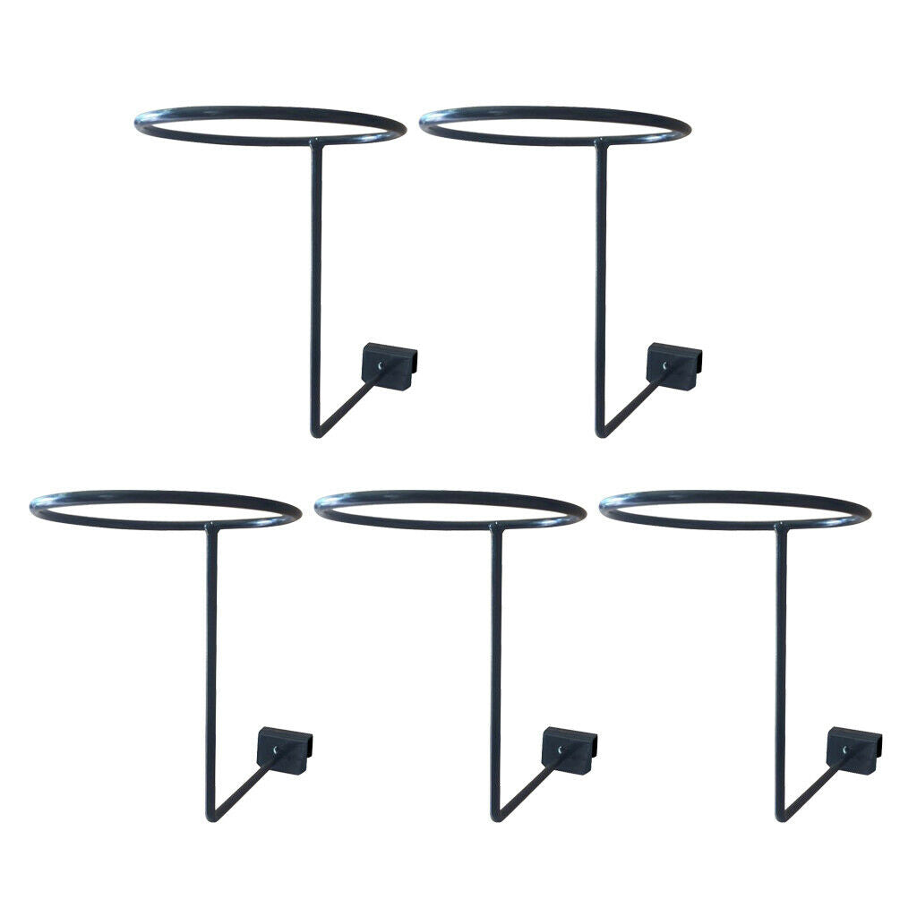 5 Pcs Motorcycle Helmet Holder Wall Hanger Metal Rack Wall Mounted Black