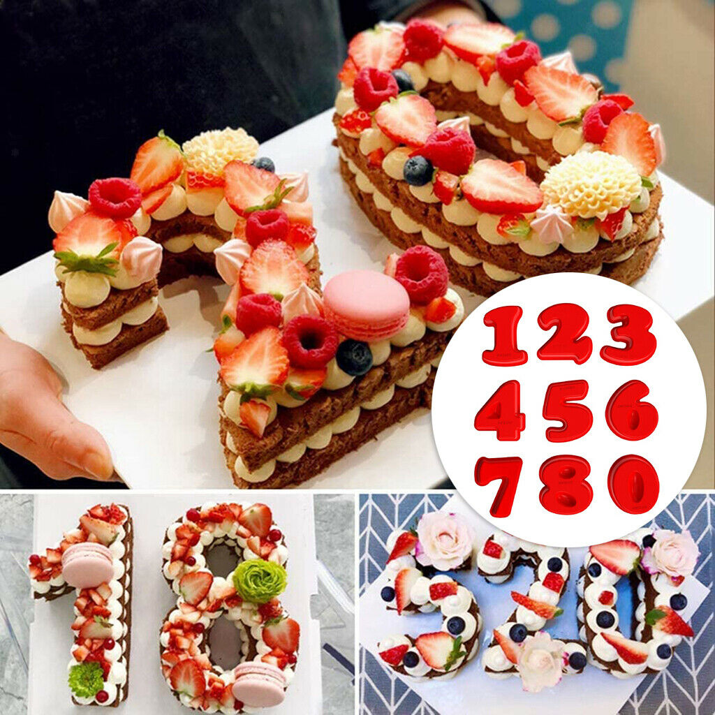 Large Silicone 0-8 Number Cake Tins Molds Pan Anniversary 0 1 2 3 4 5 6 7 8