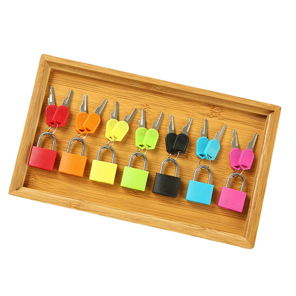 7Pieces Colorful Key&Lock Set in Wooden Salver Kids Montessori Teaching Aids