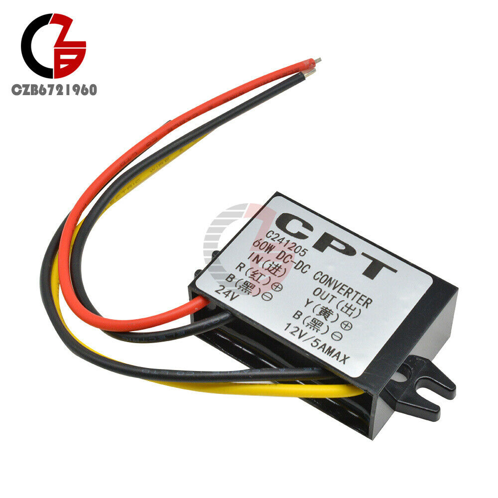 DC 24V to 12V 5A 60W Buck Step-Down Converter Car Power Supply Voltage Regulator