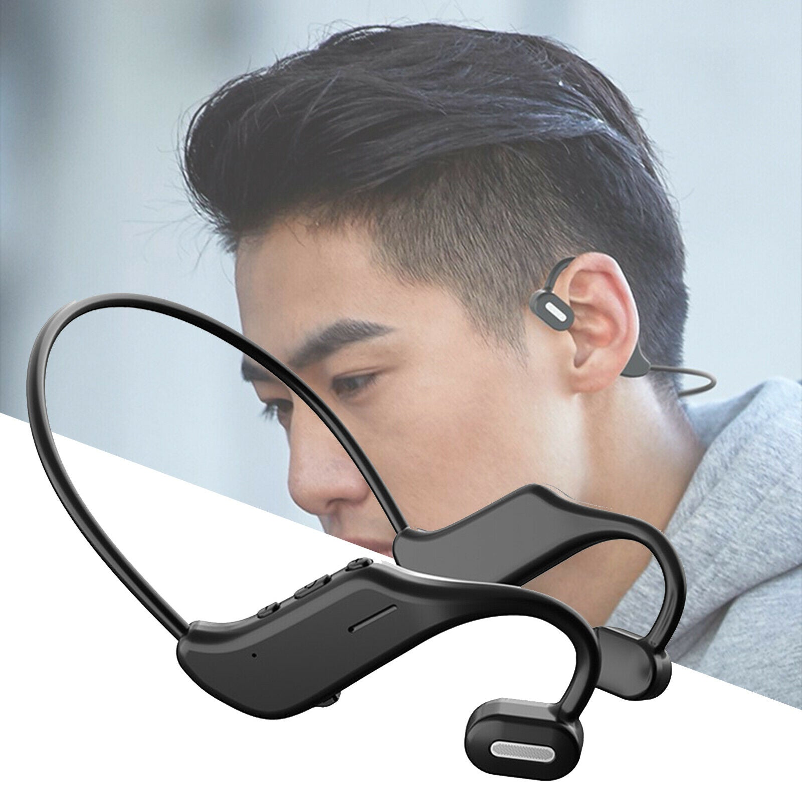 Wireless Bluetooth Headphones 5.0 IPX4 Headset Running Gym Workout Earhooks