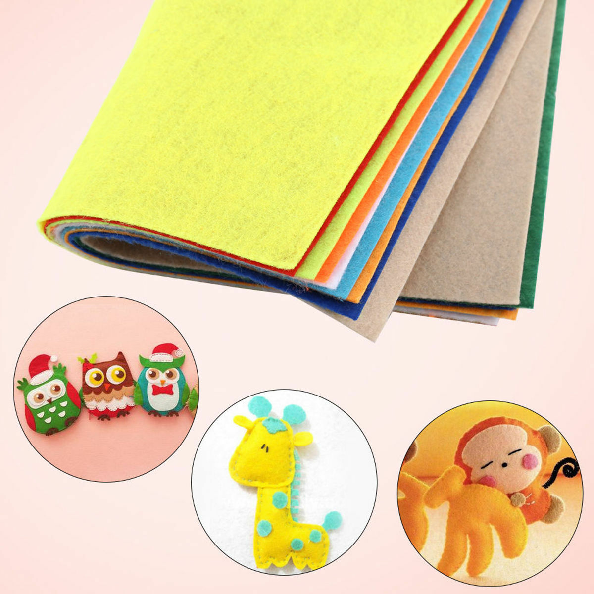 10Pcs Mixed Color Soft Nonwoven Felt Fabric Sheets 29x21cm DIY Craft Patchwork