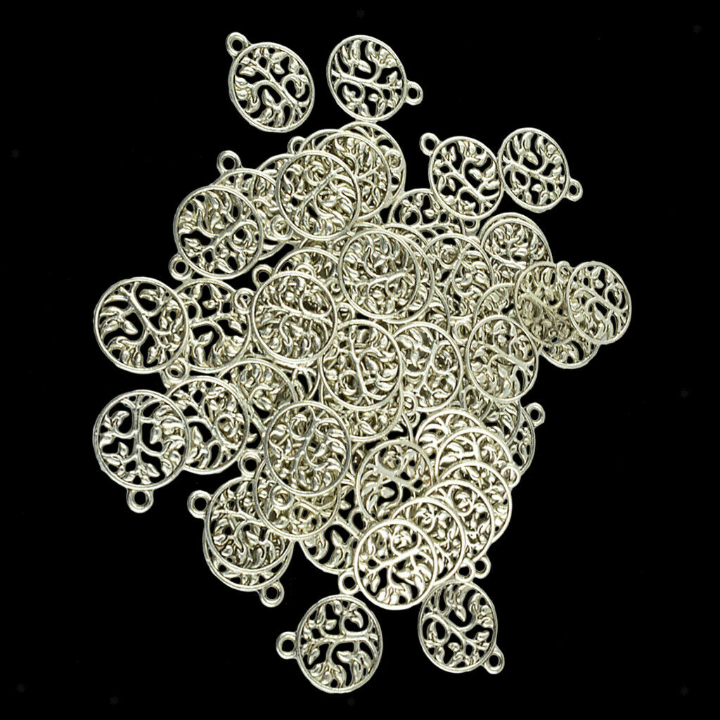 50 Pcs Alloy Tree of Life Charms Pendents For Jewelry Making Bracelet DIY