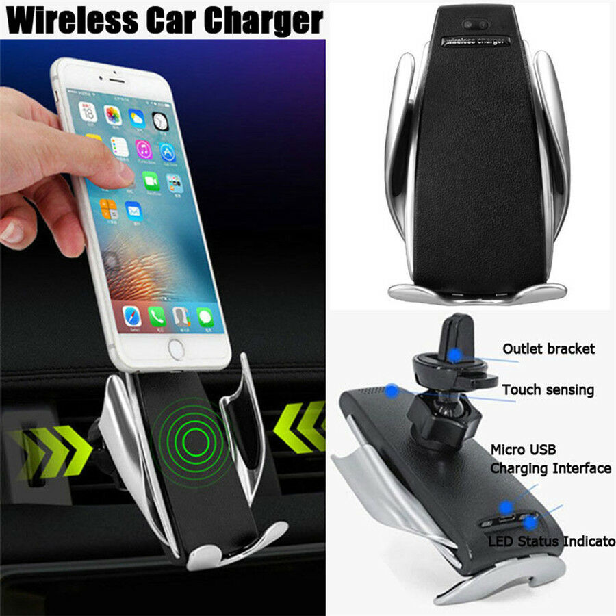 Infrared Automatic Clamping Phone Holder Wireless Charger With TYPE-C Receiver