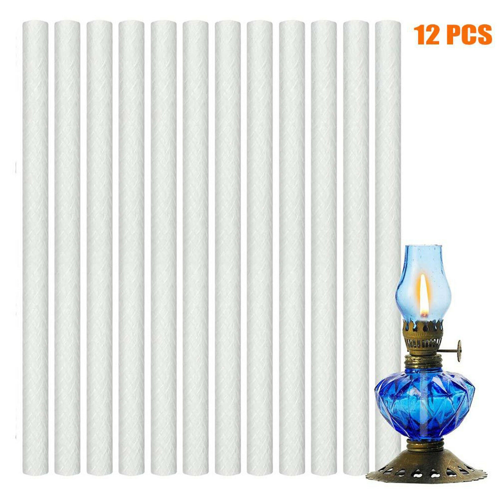 12 Fiberglass Replacement Wicks for Tiki Torch, Candle Wine Bottle, Oil Lamp