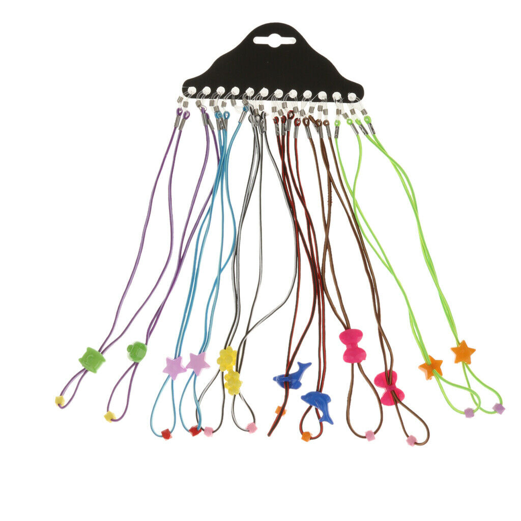 12Pcs Elastic Kids Eyewear Strap Eyeglass Holder Glasses Neck Cord