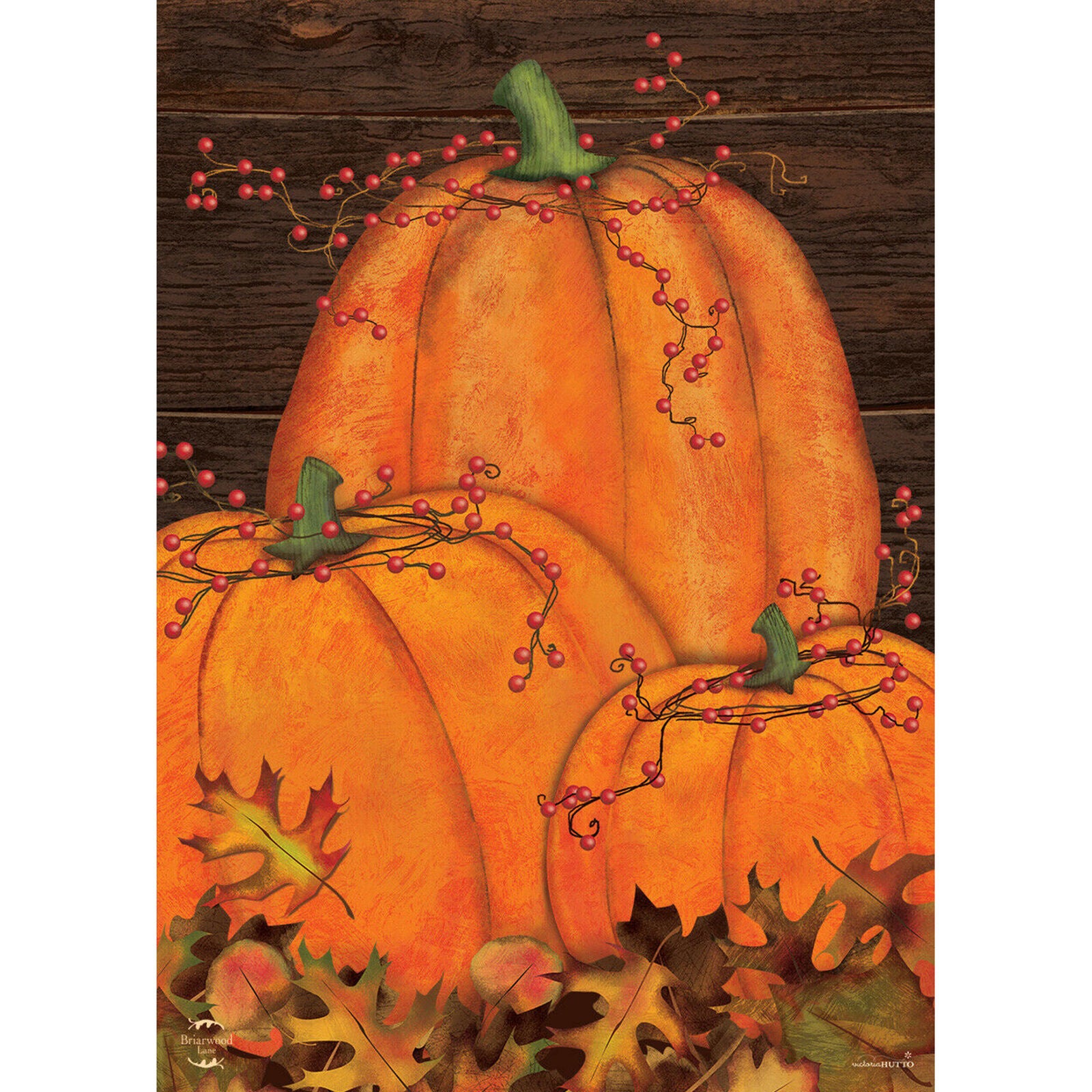 Rustic Pumpkin Patch Fall House Flag Autumn Primitive 28" x 40" Briarwood Lane